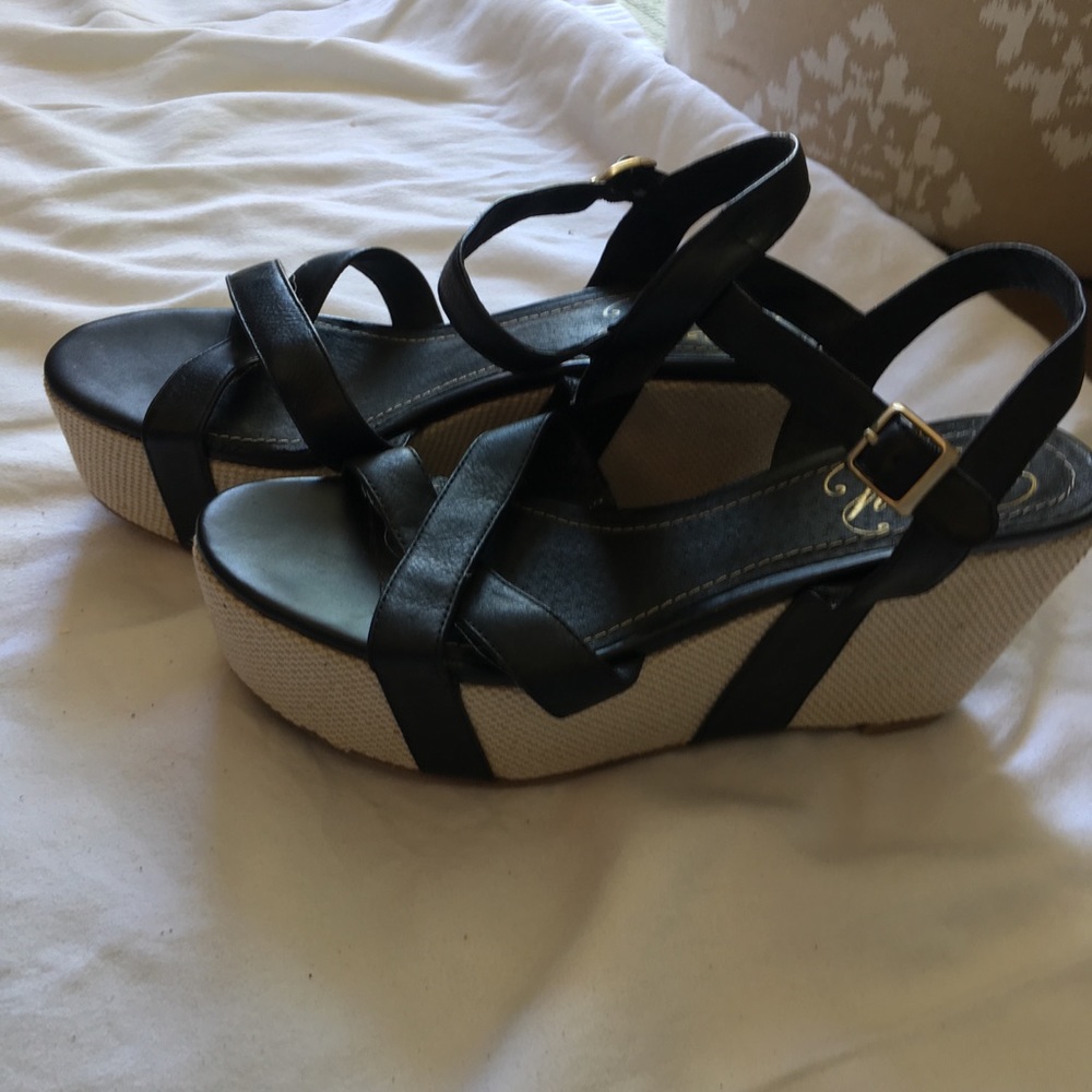 Platform wedge sandals. 9